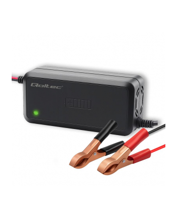 Ładowarka inteligentna Qoltec mikroprocesorowa 12V | 5A | Prostownik do akumulatora AGM GEL SLA | 6-stopniowe ładowanie