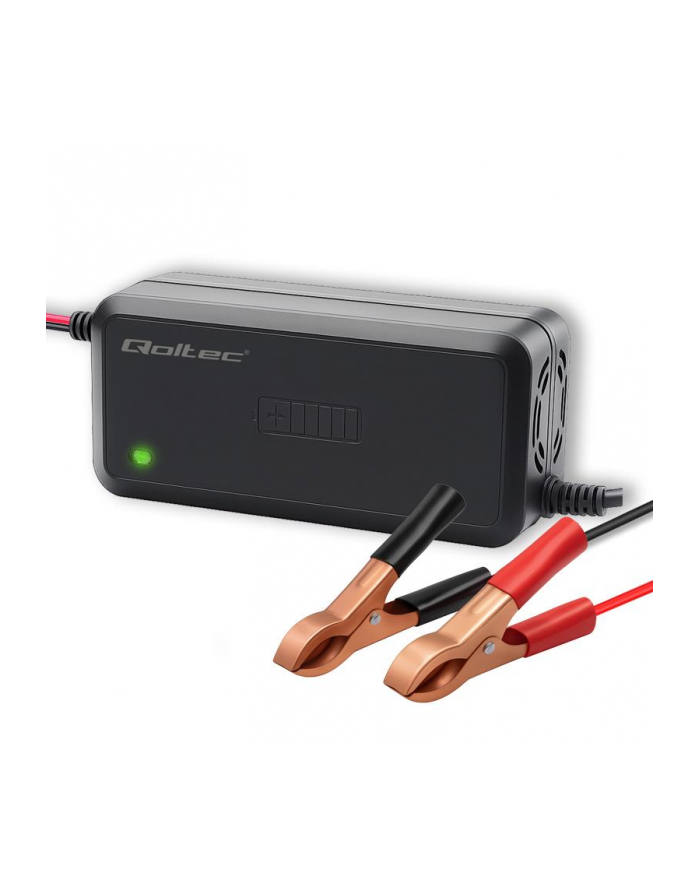 Ładowarka inteligentna Qoltec mikroprocesorowa 12V | 5A | Prostownik do akumulatora AGM GEL SLA | 6-stopniowe ładowanie główny