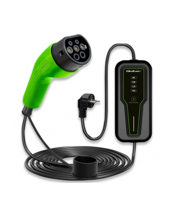 Ładowarka Qoltec do samochodu elektrycznego EV z regulacją 2w1 Typ2 | 3.5kW | 230V | LCD | Przenośna | 4m