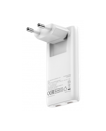 Ładowarka sieciowa Verbatim GaN Fold 'n' Go 65W 2xUSB-C PD 3.0 biała