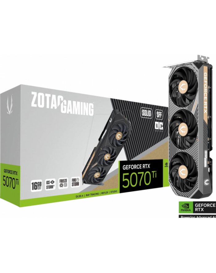 zotac Karta graficzna GeForce RTX 5070 Ti SOLID SFF OC 16GB GDDR7 256bit 3DP/HDMI główny