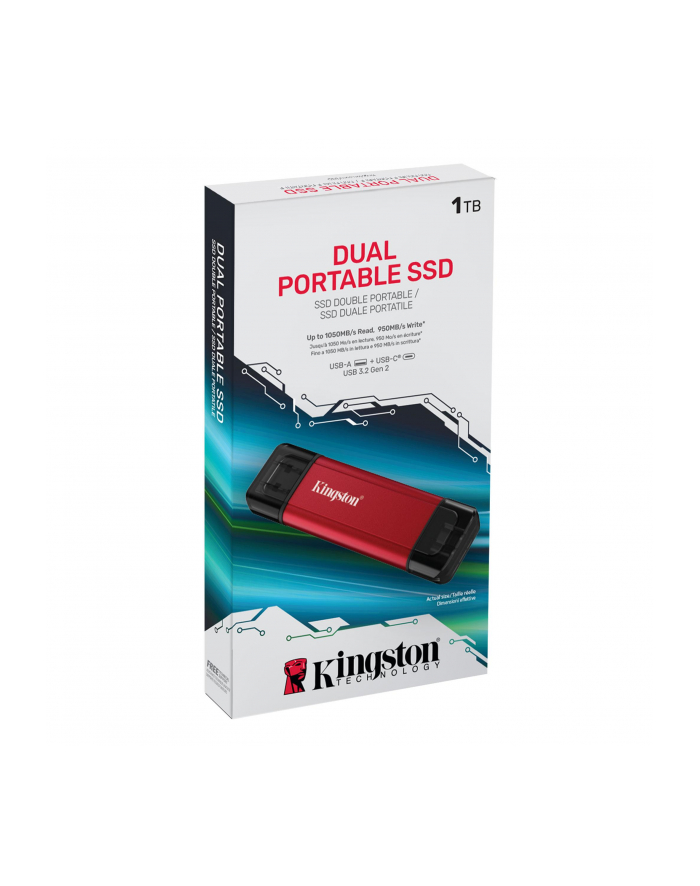 kingston Dysk zewnętrzny SSD 1TB DualPortable USB-A/C 3.2 Gen2 główny