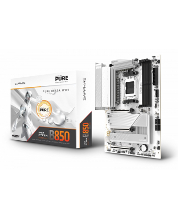 sapphire technology Płyta główna PURE B850A WIFI7 AM5 4DDR5 mATX