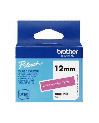 Brother BTAG-P35 White on Pink | Btag