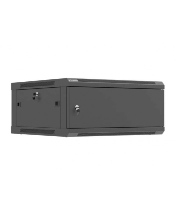 Szafa instalacyjna Rack wisząca 19'' 4U 600x600 czarna drzwi metalowe Lanberg (flat pack)