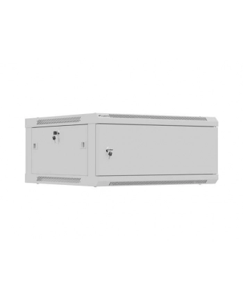 Szafa instalacyjna Rack wisząca 19'' 4U 600x600 szara drzwi metalowe Lanberg (flat pack)