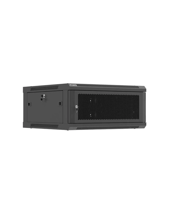 Szafa instalacyjna Rack wisząca 19'' 4U 600x600 czarna drzwi perforowane Lanberg (flat pack) główny