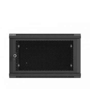 Szafa instalacyjna Rack 19'' Lanberg 6U 600x600 wisząca czarna drzwi perforowane (flat pack)