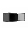 Szafa instalacyjna Rack 19'' Lanberg 9U 600x600 wisząca czarna drzwi perforowane (flat pack) - nr 11