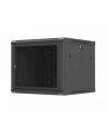 Szafa instalacyjna Rack 19'' Lanberg 9U 600x600 wisząca czarna drzwi perforowane (flat pack) - nr 7