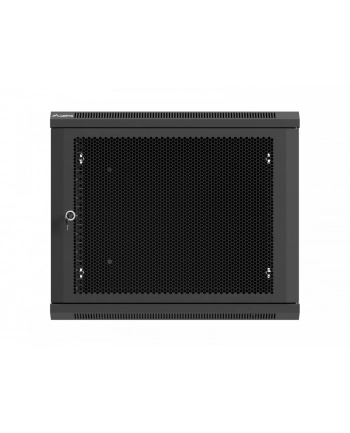 Szafa instalacyjna Rack 19'' Lanberg 9U 600x600 wisząca czarna drzwi perforowane (flat pack)