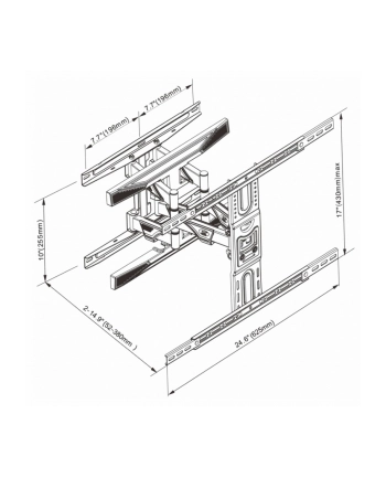 art Uchwyt do TV LCD/LED 40-75' 45KG AR-99 reg.pion/poziom 52-380mm max VESA 600x400