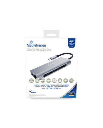 Mediarange Usb Type-C 7 w 1 srebrny (MRCS510)