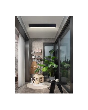 Immax Neo Canto Smart Lampa Sufitowa 90X15Cm, 50W Czarna Zigbee 3.0, Tuya
