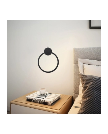 Immax Lampa Wisząca Neo Lite Ovale Smart Czarna 26Cm 18W Z Obsługą Beacon, Wi-Fi, Tuya