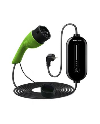 qoltec Mobilna ładowarka do samochodu elektrycznego EV z regulacją 2w1  Typ2 | 3.5kW | 230V | LCD | LED | 5m