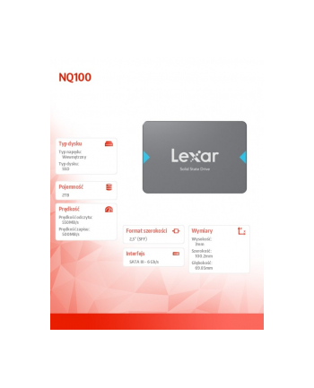 lexar Dysk SSD NQ100 2TB SATA3 2.5' 550/500MB/s