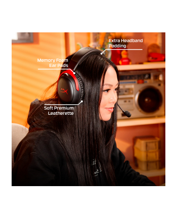 Słuchawki HyperX Cloud III S bezprzewodowe czarny-czerwony Gaming A59Z0AA