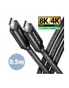 axagon BUCM4X-CM05AB Kabel USB-C - USB-C, USB4 Gen 3x2 0.5m, PD 240W, 8K HD, ALU, oplot Czarny - nr 12