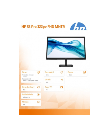 hp inc. Monitor S3 Pro 322pv 21.45 FHD  9U5A2AA#ABB