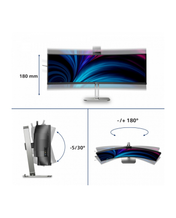 philips Monitor wielkoformatowy 48.8 cala 49B2U6903CH VA HDMIx2 DP RJ45 HAS Thunderbolt 4 nr 2