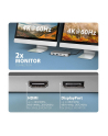 axagon HMC-CUB83X2 Wieloportovy hub USB 7in1, 10Gbps, 2x USB-A, 1x USB-C, 1x HDMI 4K/144Hz, DP 8K/30Hz, GLAN, PD 100W, 15cm USB-C kabel - nr 6