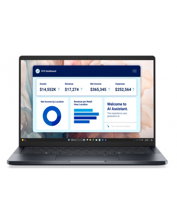 Laptop Dell Pro 14 Premium PA14250 W11P U7-268V/32GB/512GB SSD/FgrPr/IRCam'Mic/WLAN+BT|14.0 QHD+ Touch/BcklKb/3C/vPro/3YPS główny
