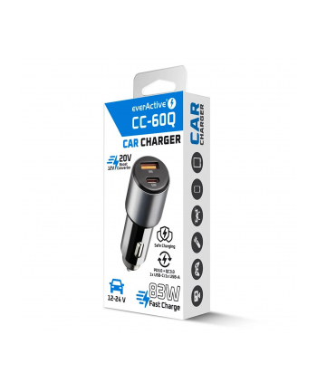 everactive Ładowarka samochodowa CC-60Q QC3.0 83W 1X USB + 1X USB-C PD czarna