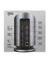 axagon HMC-WL9 Wieloportowy hub USB 9in1, 10Gbps, 3xUSB-A, 1xUSB-C, DP 8K/60Hz, HDMI 4K/60Hz, PD 100W, GLAN, 100cm USB-C kabel, wireless charging 15W - nr 33