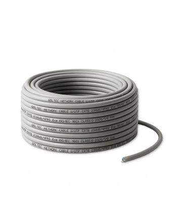 Kabel sieciowy Qoltec Patchcord skrętka UTP | Miedziany Cu | CAT6 | High speed 1Gb/s | LAN | 50m | Szary