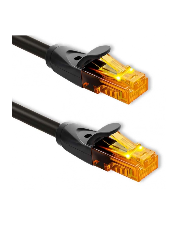 Kabel Patchcord Qoltec UTP | CAT6 | 2 x RJ-45 | High speed 1Gb/s | Pozłacane styki | 20m | Czarny główny