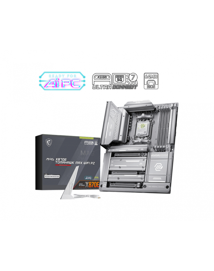 Płyta MSI MAG X870E TOMAHAWK MAX WIFI PZ /AMD X870/DDR5/SATA3/M.2/USB4/WiFi/BT/PCIe5.0/AM5/ATX główny