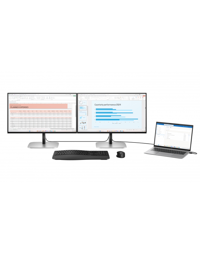 Monitor HP 23,8'' Seria 5 Pro 524pu (9D9V7AA) IPS FHD 100Hz HDMI DP 5xUSB RJ-45 główny