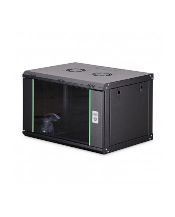 Szafa sieciowa wisząca jednosekcyjna DIGITUS Dynamic 19'' 7U, 600x450, drzwi szyba, czarny, niezmontowana, 60kg