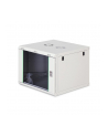 Szafa sieciowa wisząca jednosekcyjna DIGITUS Dynamic 19'' 9U, 600x600, drzwi szyba, szary, niezmontowana, 60kg - nr 10