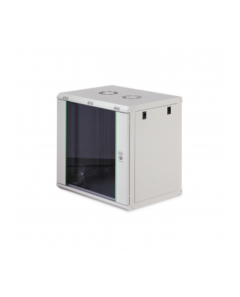 Szafa sieciowa wisząca jednosekcyjna DIGITUS Dynamic 19'' 12U, 600x450, drzwi szyba, szary, niezmontowana, 60kg