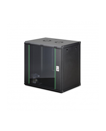 Szafa sieciowa wisząca jednosekcyjna DIGITUS Dynamic 19'' 12U, 600x450, drzwi szyba, czarny, niezmontowana, 60kg