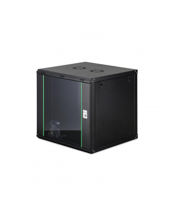 Szafa sieciowa wisząca jednosekcyjna DIGITUS Dynamic 19'' 12U, 600x600, drzwi szyba, czarny, niezmontowana, 60kg