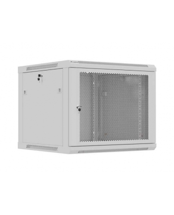 Szafa instalacyjna Rack 19'' Lanberg 9U 600x600 wisząca szara drzwi perforowane (flat pack)