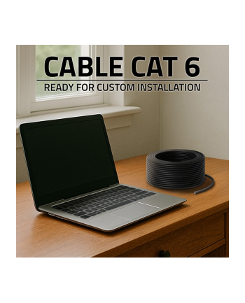 Kabel sieciowy Qoltec Patchcoed skrętka UTP | CAT6 | High speed 1Gb/s | LAN | 50m | Czarny nr 1