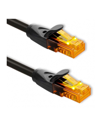 Kabel Patchcord Qoltec UTP | CAT6 | 2 x RJ-45 | High speed 1Gb/s | Pozłacane styki | 15m | Czarny