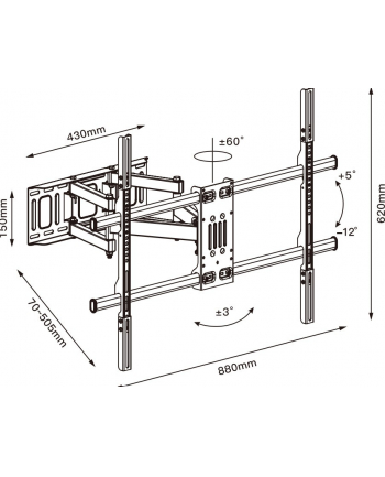 Uchwyt TV TB-854 do telewizora do 100 '' 65kg max VESA 800x600 nr 1