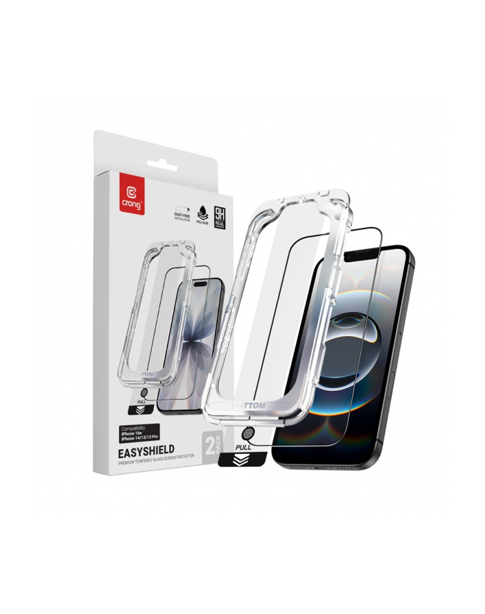 crong Szkło hartowane EasyShield 2-Pack - iPhone 16e / iPhone 14 / iPhone 13 / iPhone 13 Pro (2 sztuki) główny
