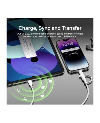 belkin Kabel 2-in-1 USB-C/LTG 1.5m biały