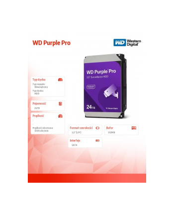 western digital Dysk HDD Purple Pro 24TB 3,5' WD241PURP nr 1