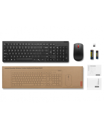 lenovo Klawiatura i mysz Essential Wireless Combo Keyboard ' Mouse Gen2 Black-US_English