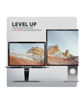 axagon STND-LQB Podstawka do laptopów aluminiowa 10-17,3 cala regulowane kąty nachylenia, Czarna