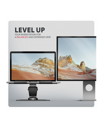 axagon STND-LRB Podstawa do laptopów aluminiowa 10-17,3 cala regulowana wysokość, obczerwonyowa o 360 stopni, Czarna