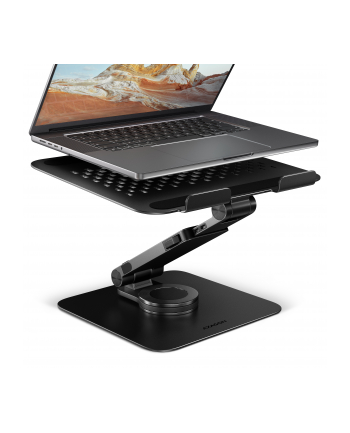 axagon STND-LRB Podstawa do laptopów aluminiowa 10-17,3 cala regulowana wysokość, obczerwonyowa o 360 stopni, Czarna