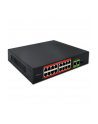 qoltec Przełącznik sieciowy SWITCH FAST Ethernet PoE | 16x RJ45 10/100  Mb/s | 2x RJ45 Uplink 1000 Mb/s | 1x SFP 1000Mb/s - nr 2